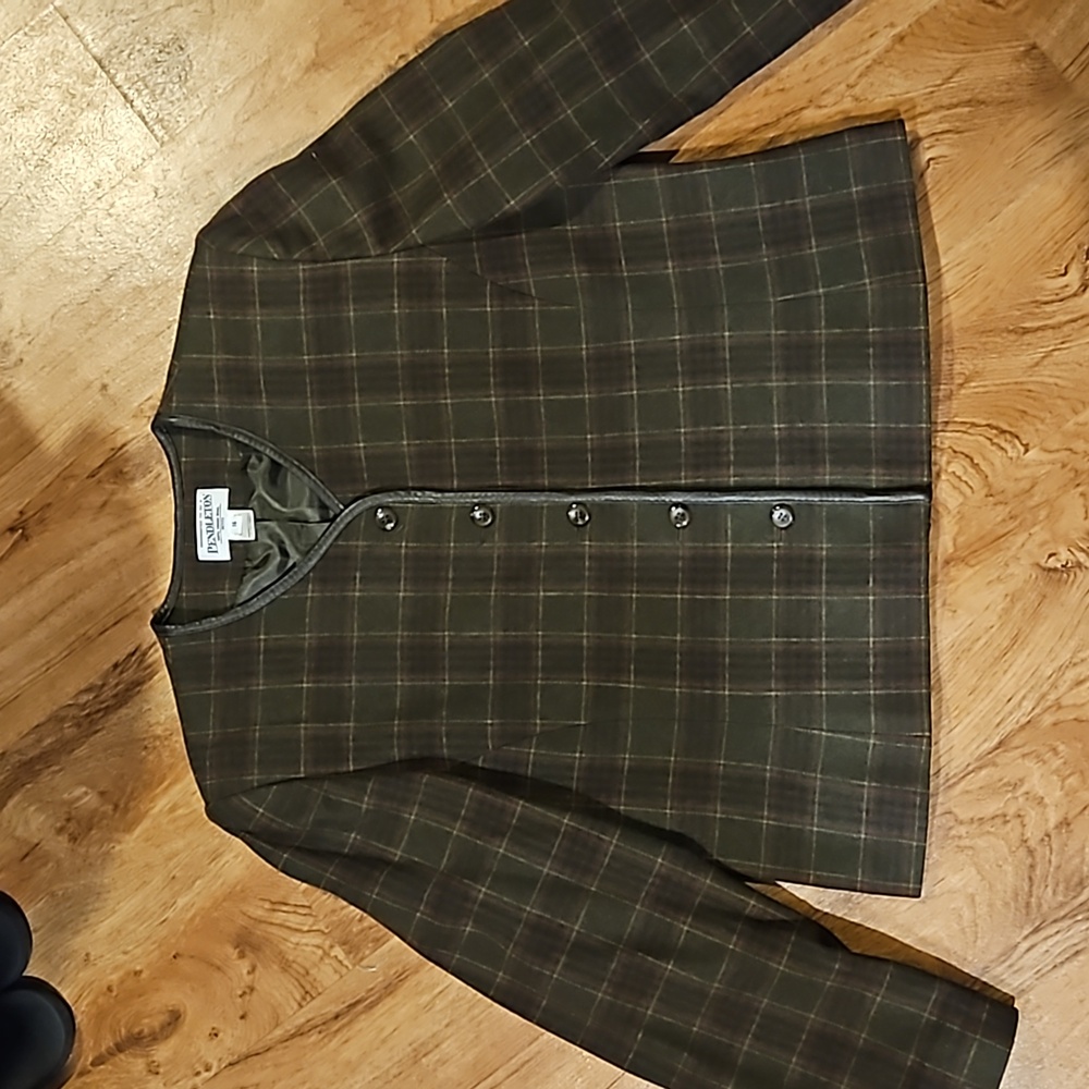 Pendleton Petite Plaid Jacket Size 16 - image 1